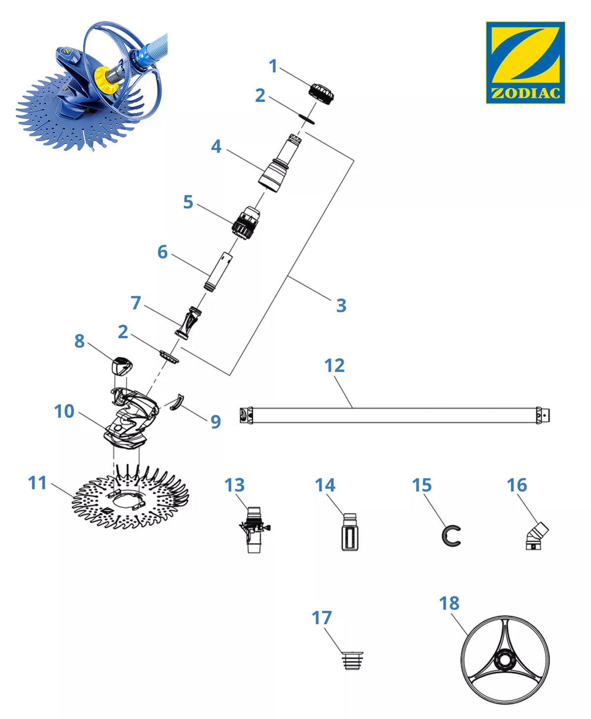 Recambios Zodiac T3