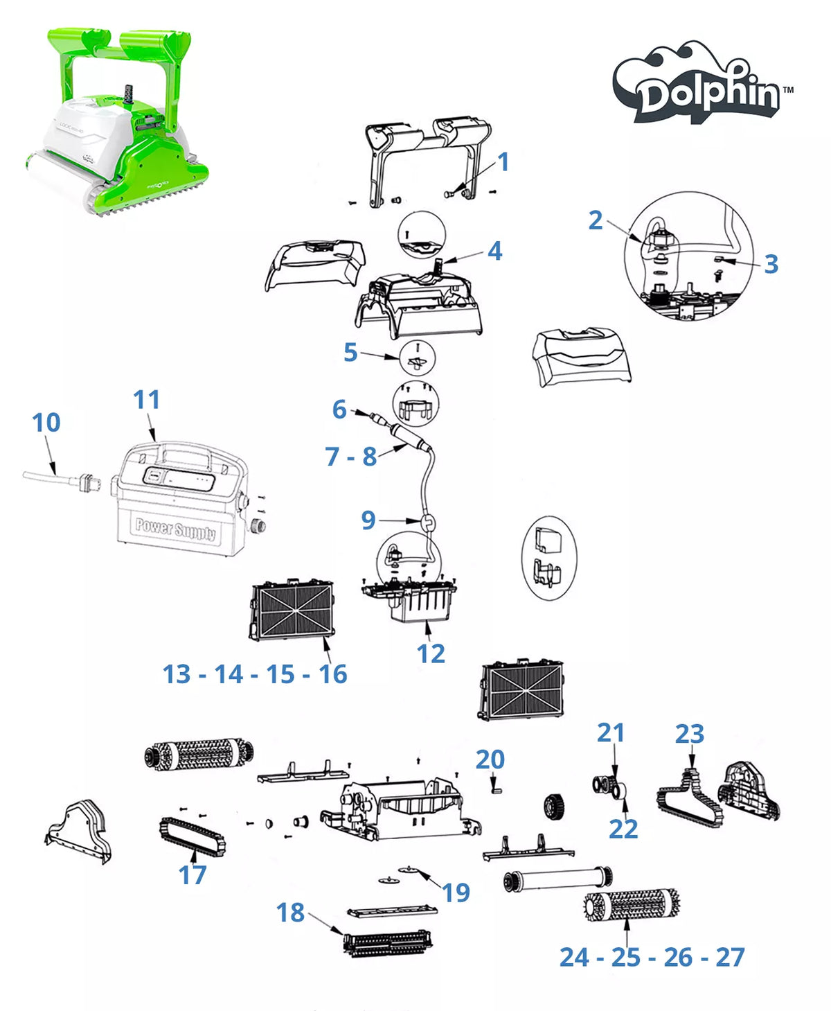 Spare parts for Dolphin Logic Eco 40