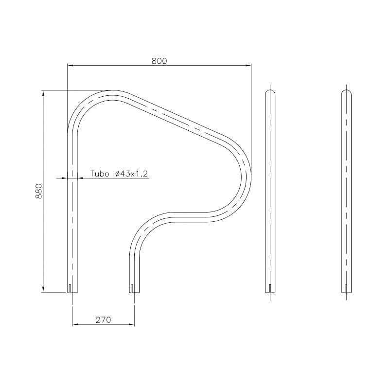 Pasamanos Astralpool para salida piscina 800 x 800 (empotrar)