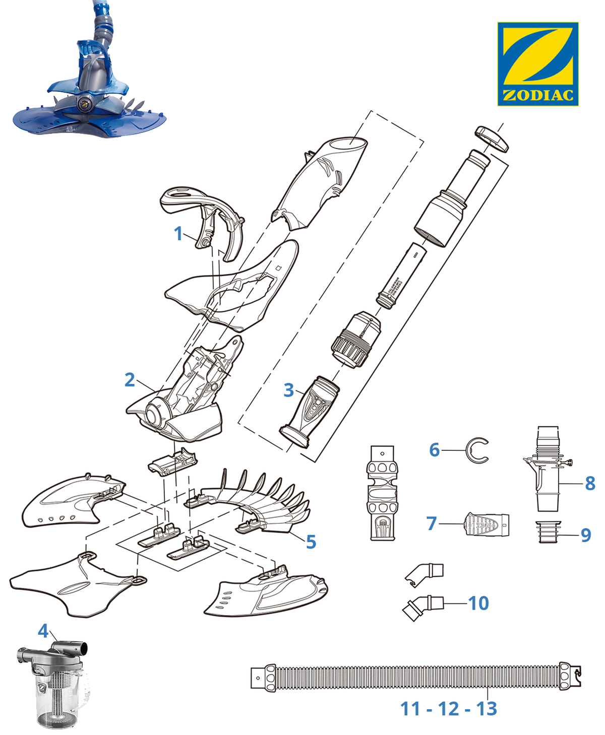 Recambios Zodiac X7Quattro