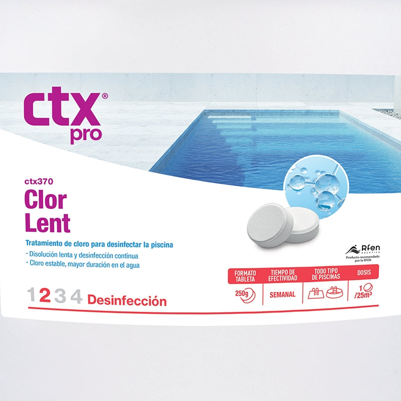 Cloro lento en pastillas CTX 370 en 25 kg
