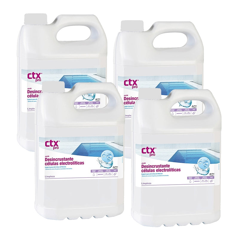 CTX 35 en 5 lts Limpiador de celulas de clorador salino - Pack de 4 envases