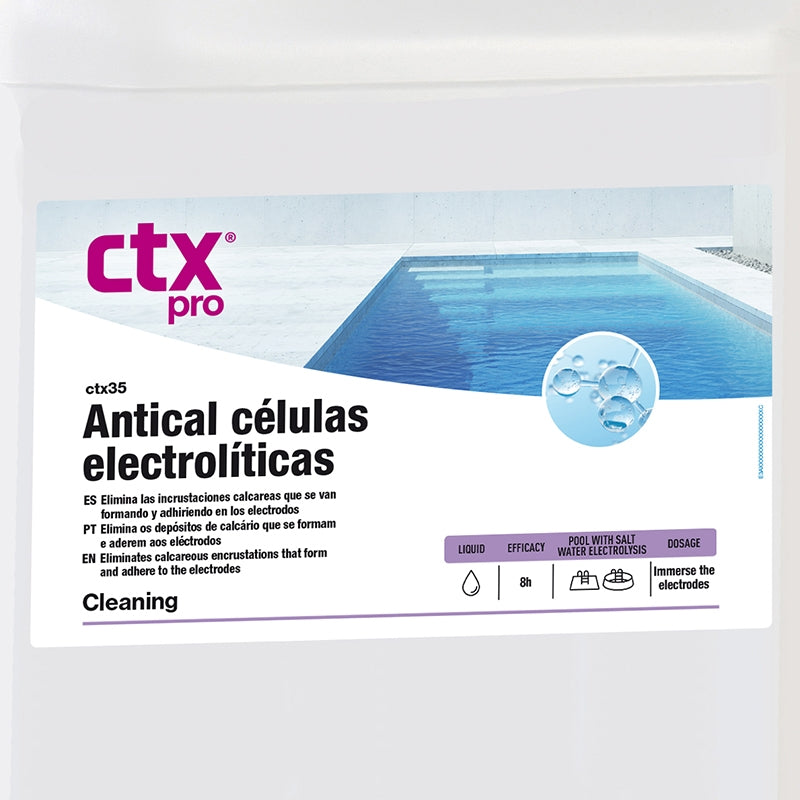 CTX 35 en 5 lts Limpiador de celulas de clorador salino - Pack de 4 envases