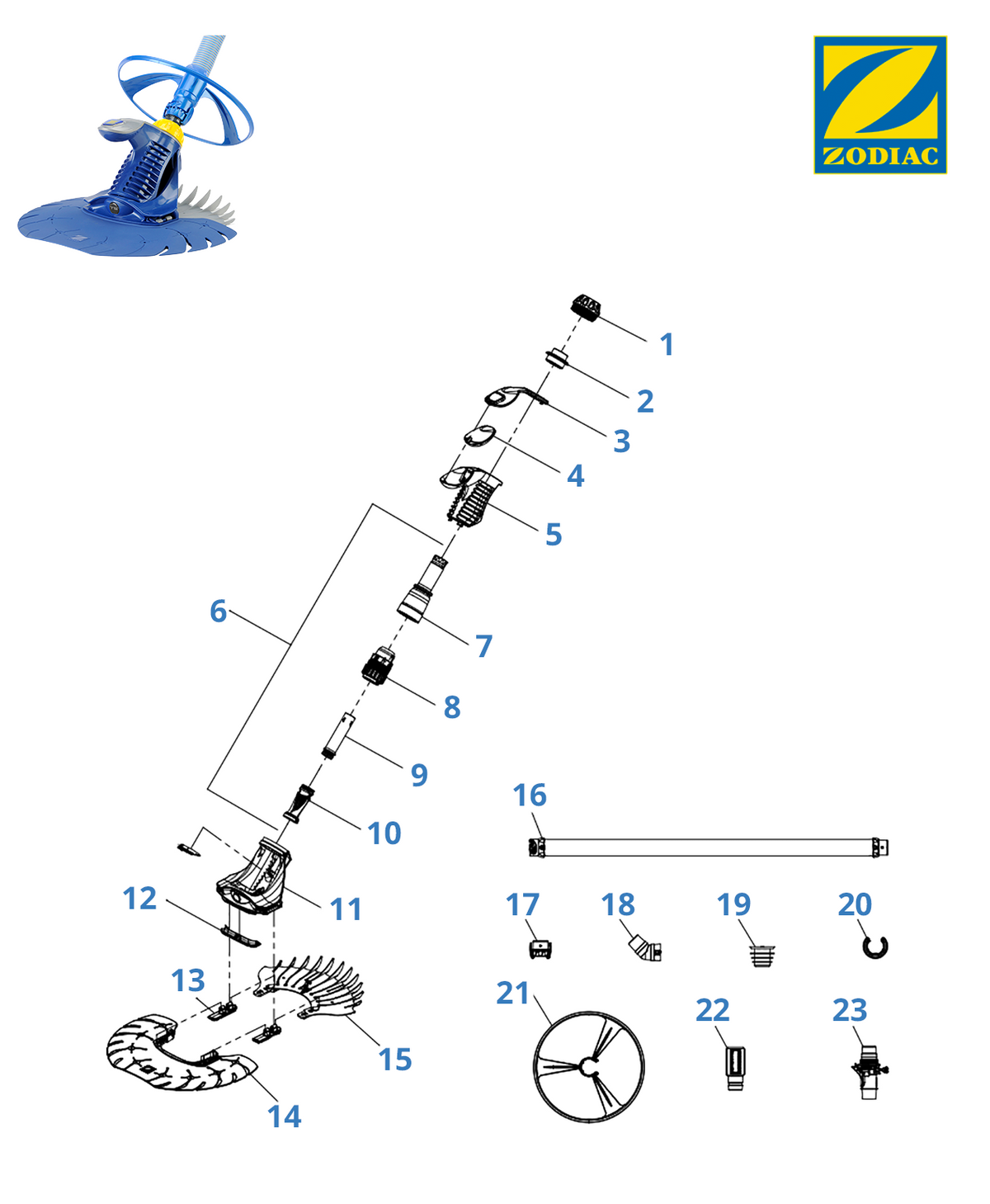 Peças de substituição Zodiac T5 Duo