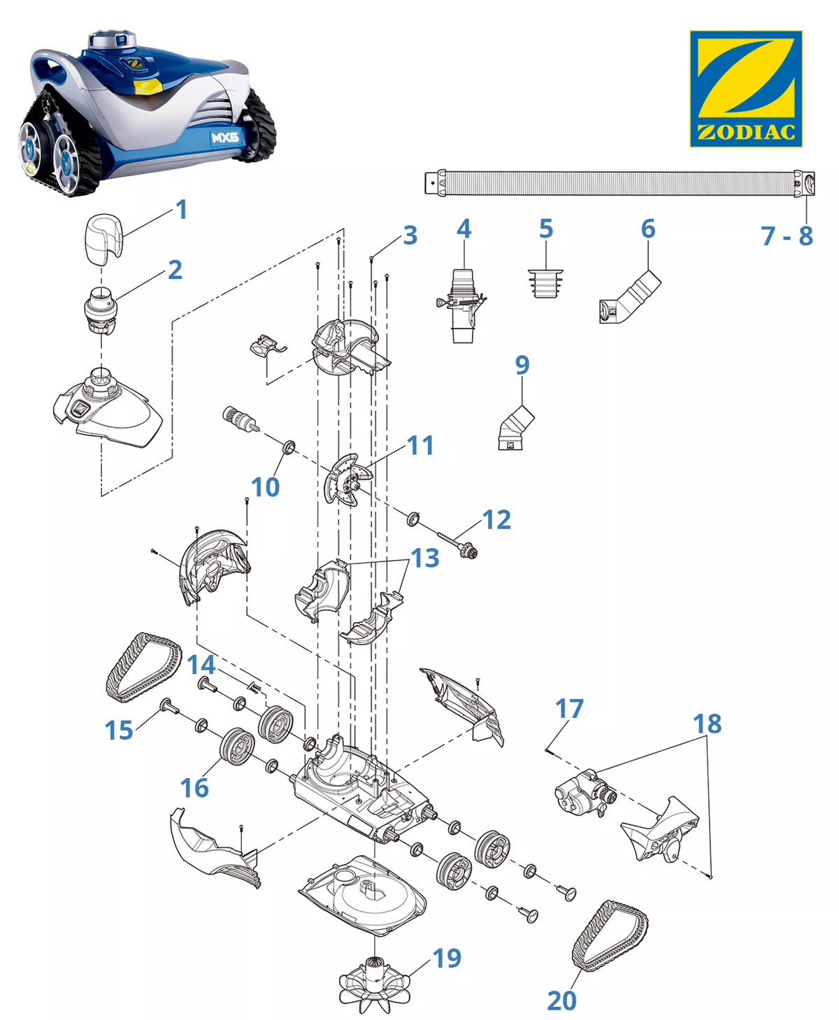 Parti di ricambio Zodiac MX6