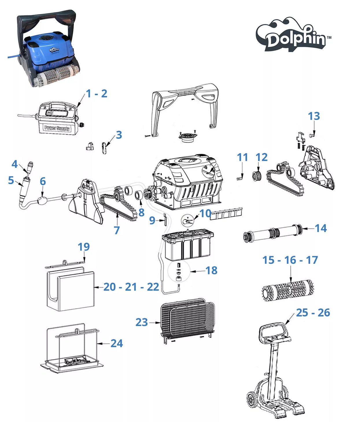 Spare parts for Dolphin Evolution X5