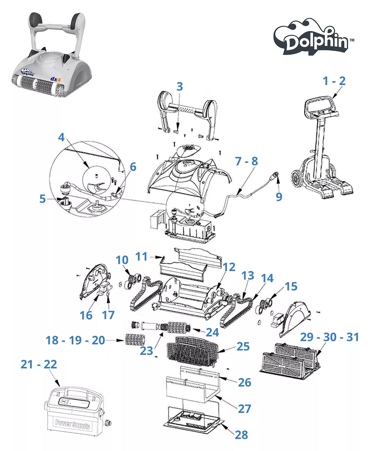 Recambios para Dolphin Dx4