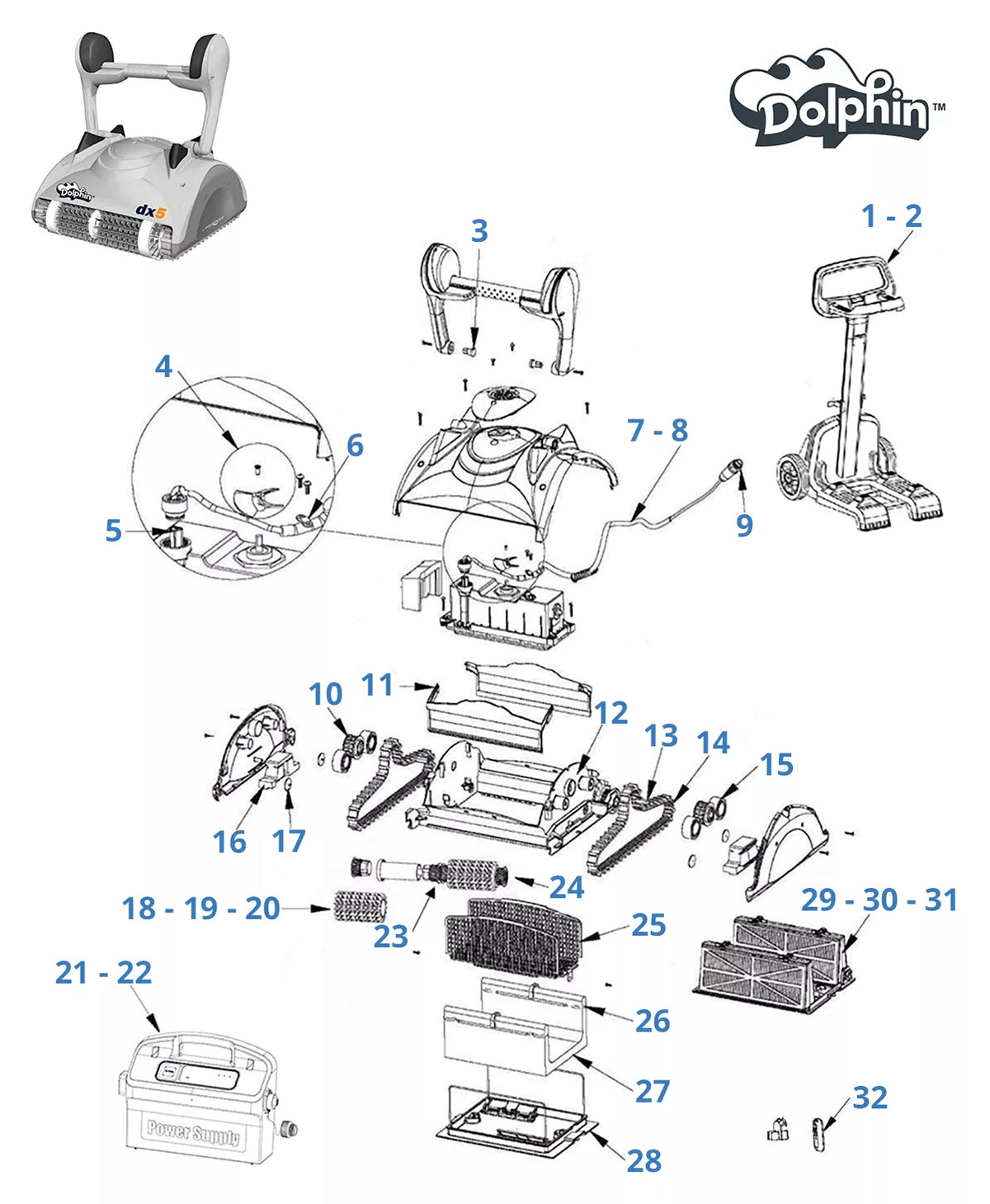 Recambios para Dolphin Dx5