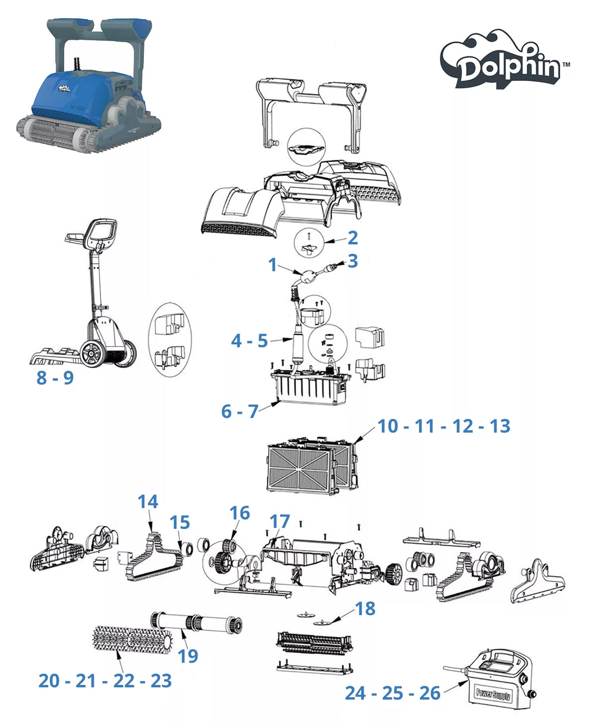 Spare parts for Dolphin M400