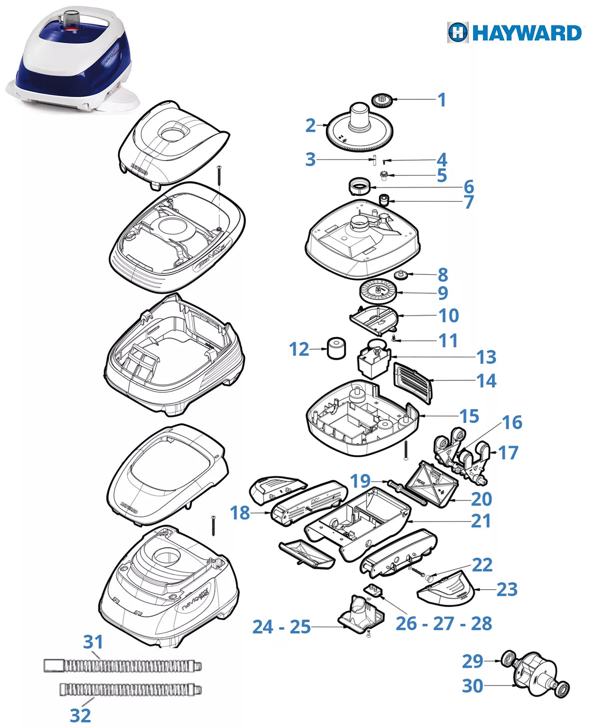 Spare parts Hayward Navigator Pro