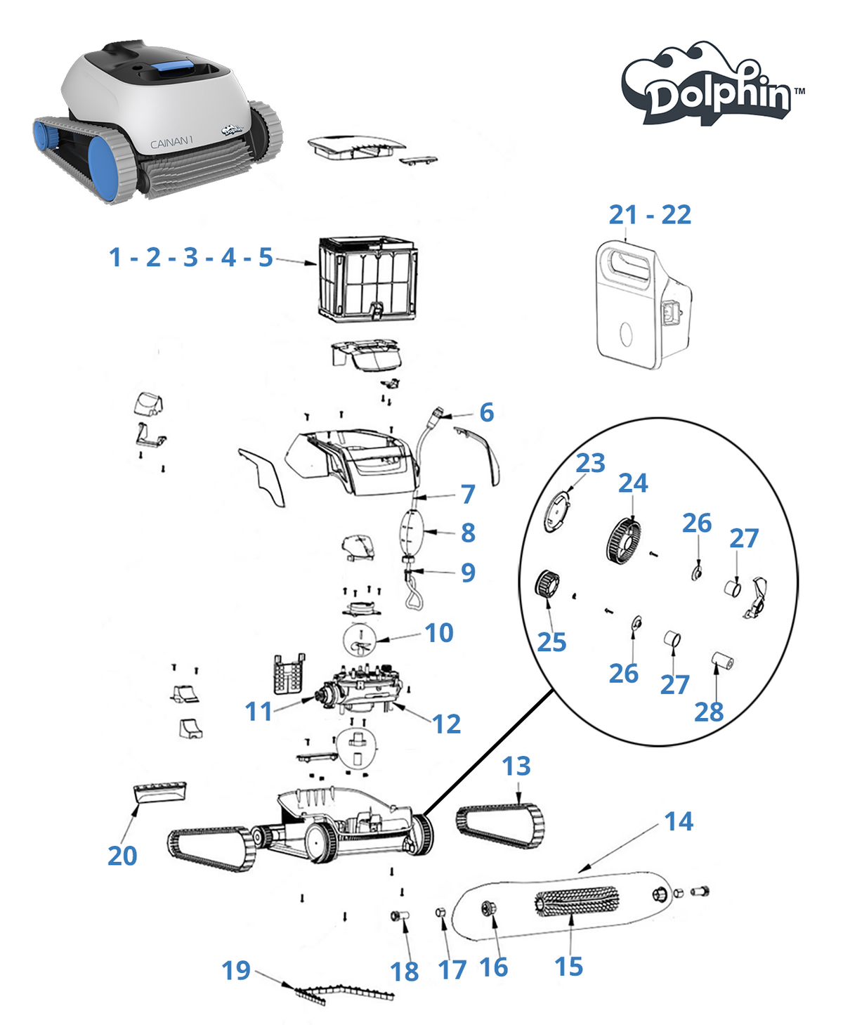 Spare parts for Dolphin Cainan 1
