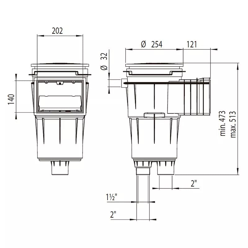 Skimmer Astralpool tapa cuadrada 17,5 L