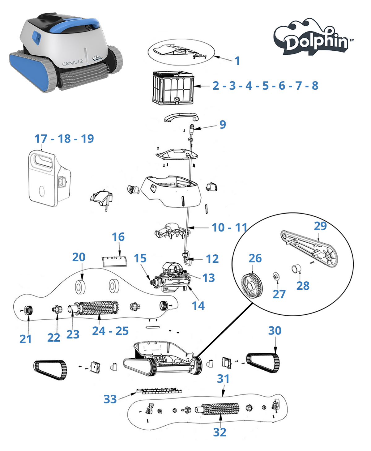 Recambios para Dolphin Cainan 2