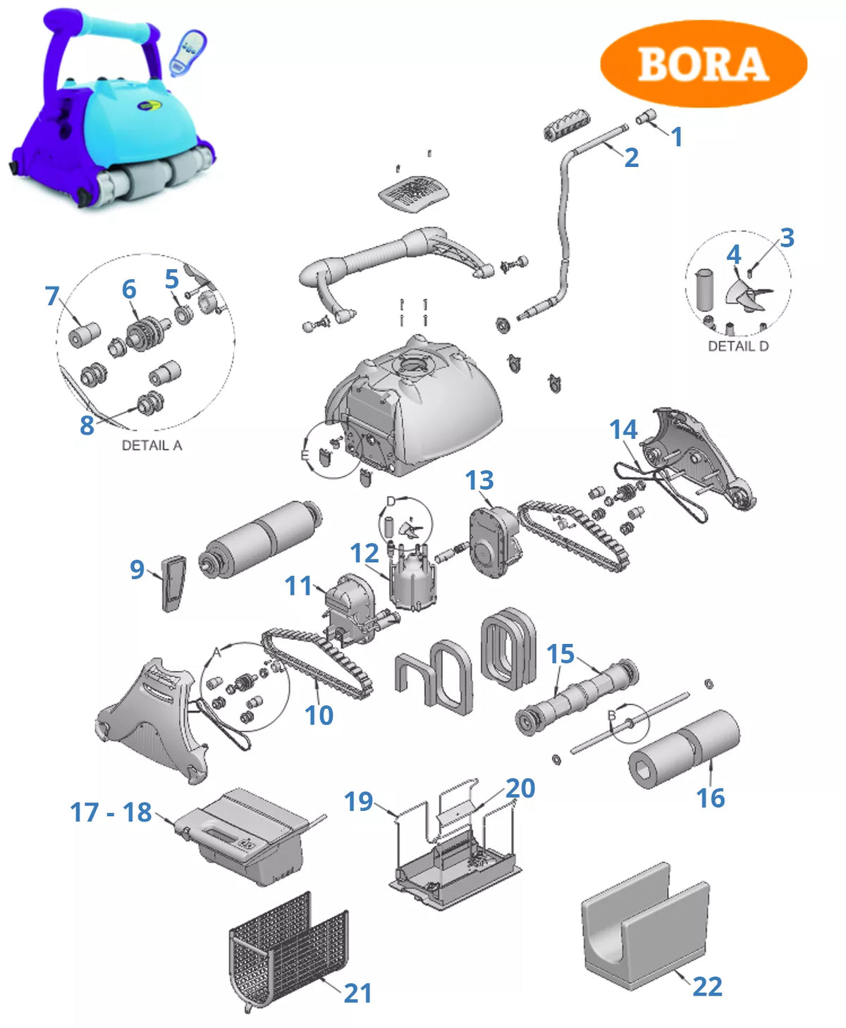 Pièces détachées Bora Drive