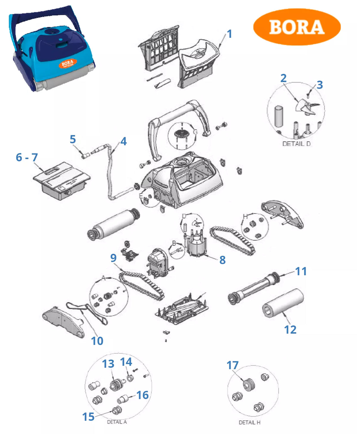 Onderdelen Bora Smart Top