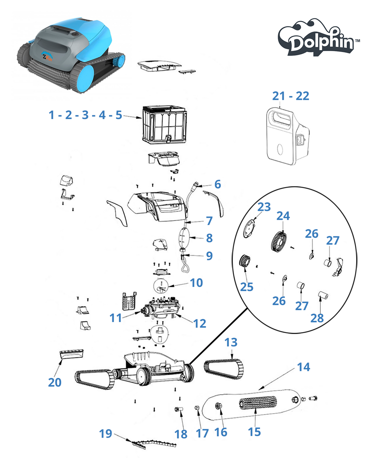 Spare parts for Dolphin Zenit ZFun