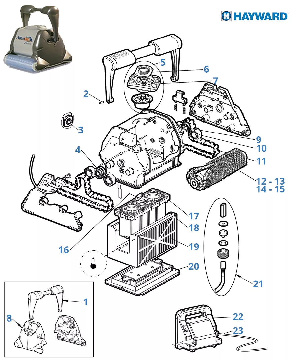 Recambios Hayward Aquavac Drive