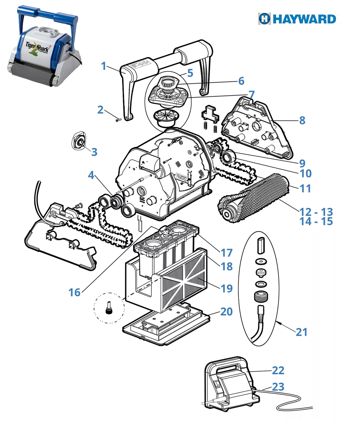 Recambios Hayward TigerShark 2
