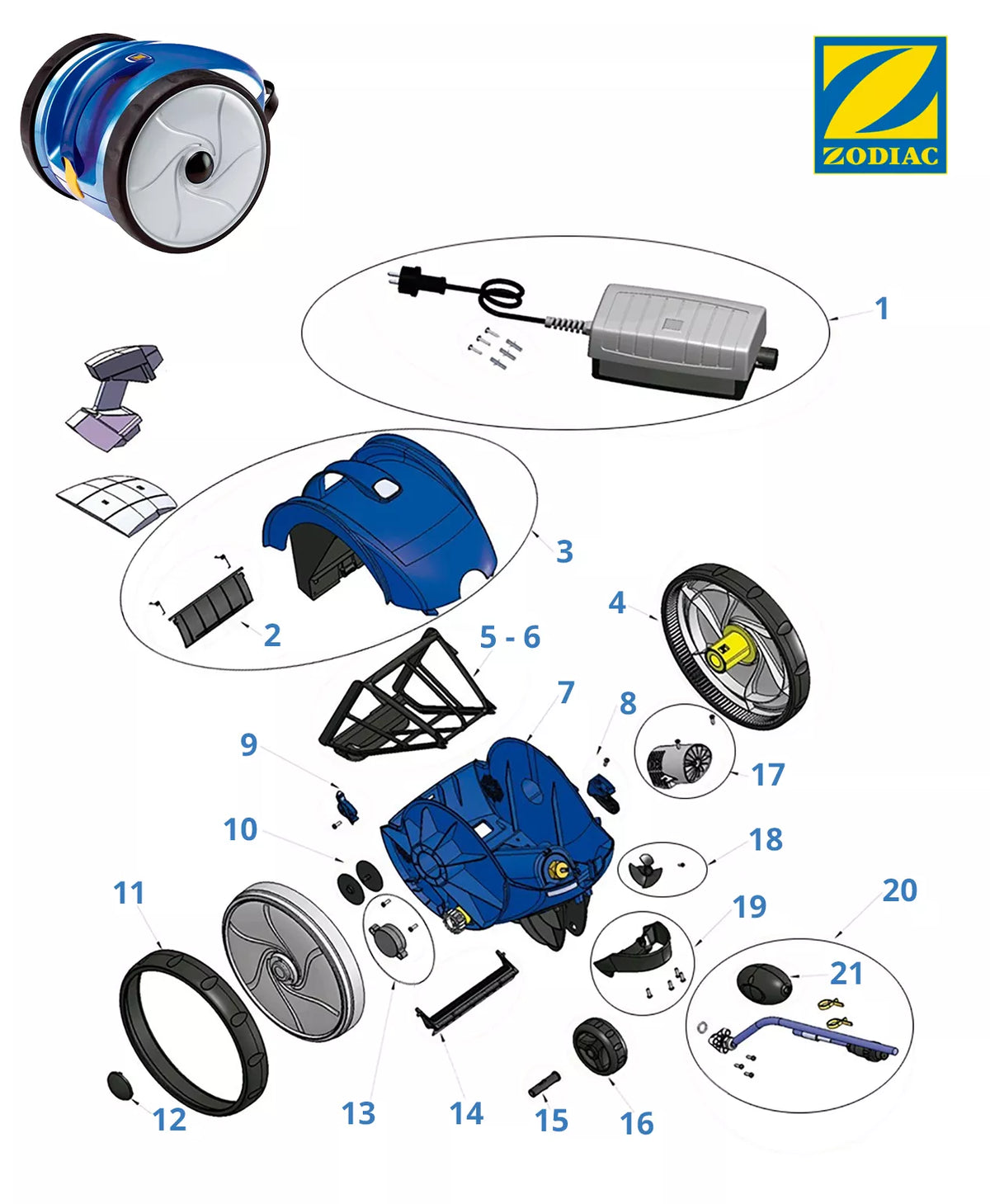 Pièces détachées Zodiac Vortex 1