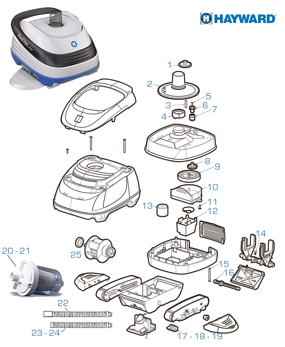 Recambios Hayward Pool Vac V-Flex