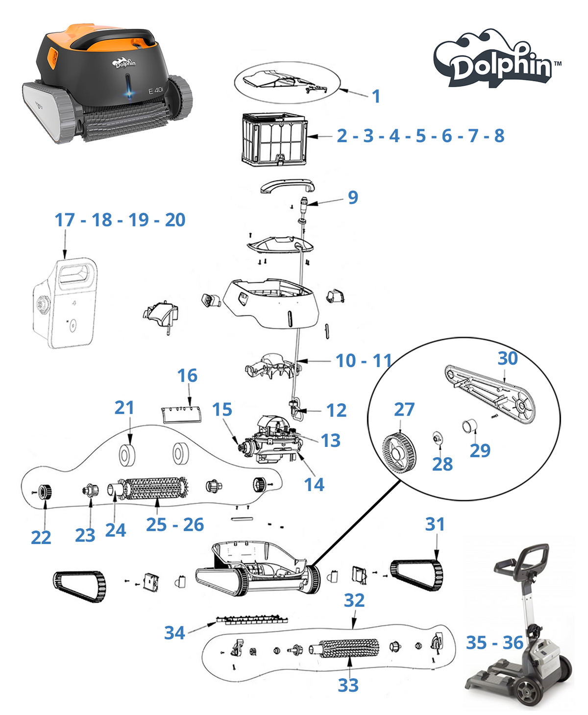 Recambios para Dolphin E40i