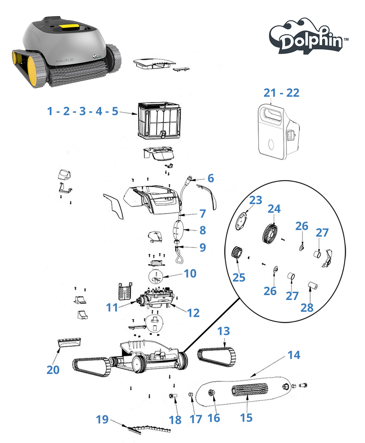 Recambios para Dolphin Avalon 20