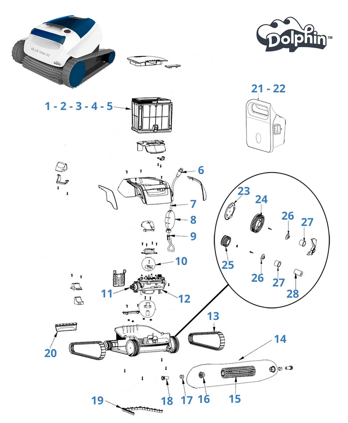 Recambios para Dolphin Blue Maxi 20