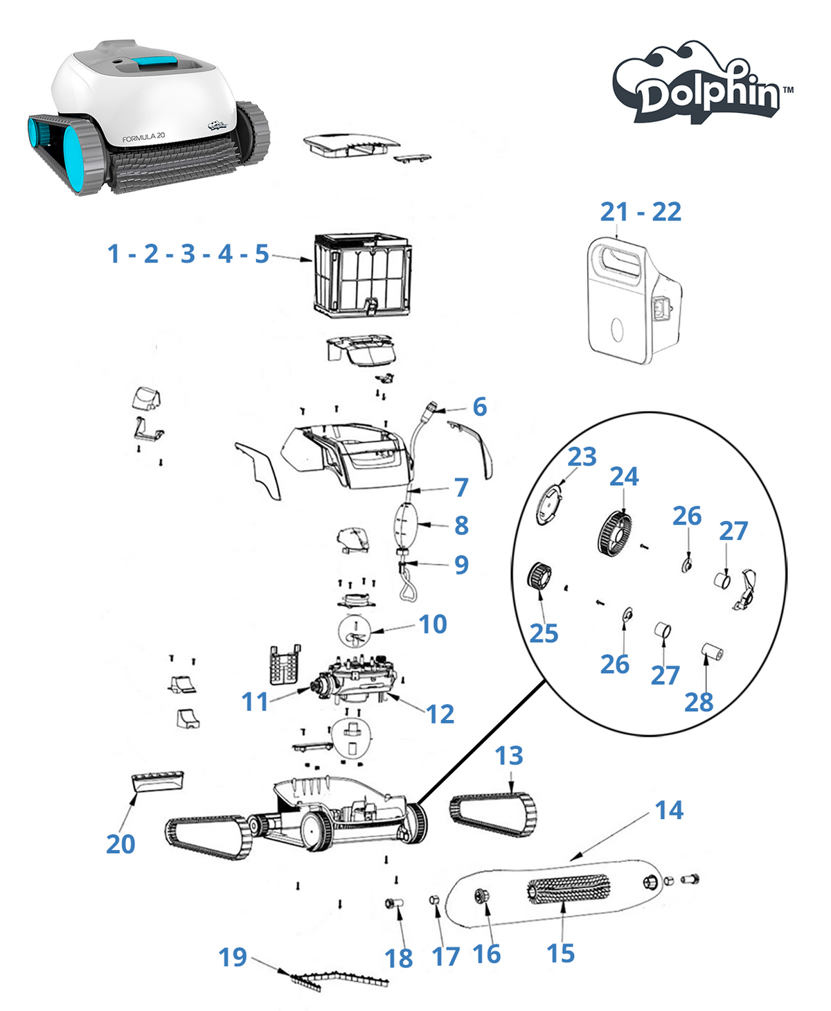 Recambios para Dolphin Formula 20
