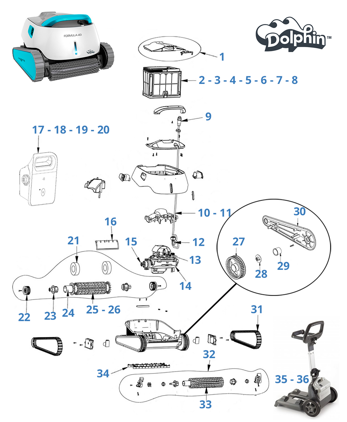 Spare parts for Dolphin Formula 40i