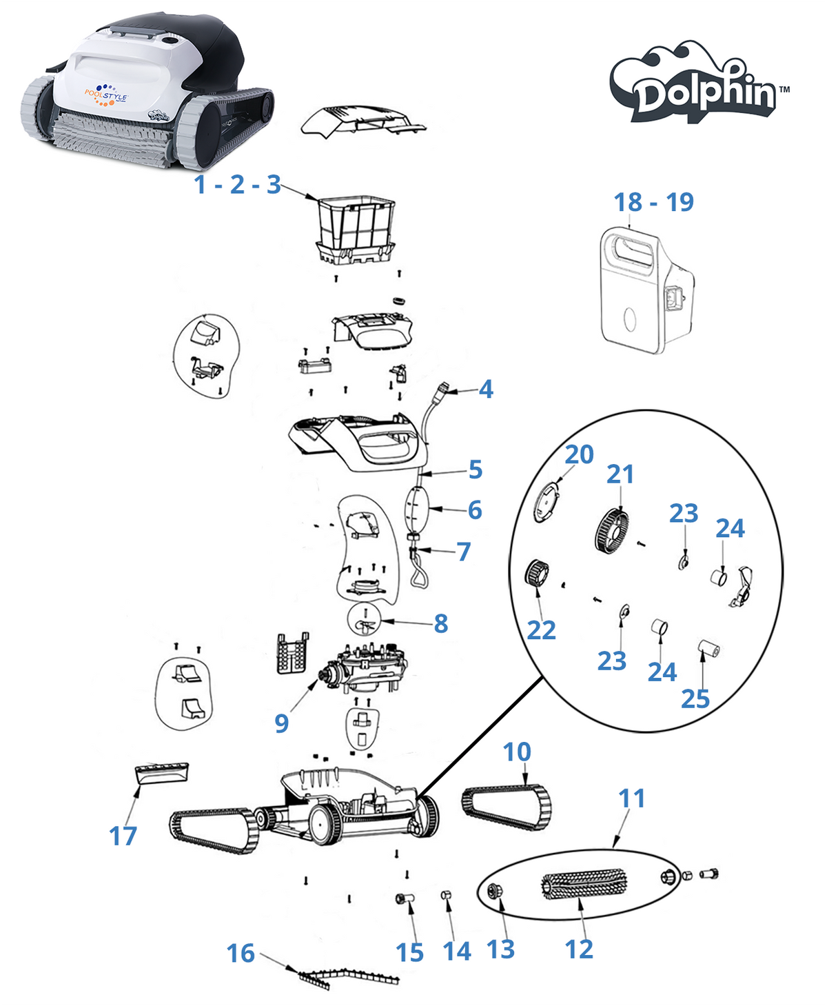 Onderdelen voor Dolphin PoolStyle