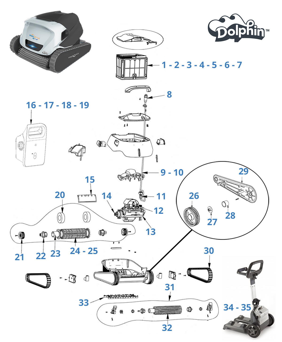 Recambios para Dolphin PoolStyle 40i