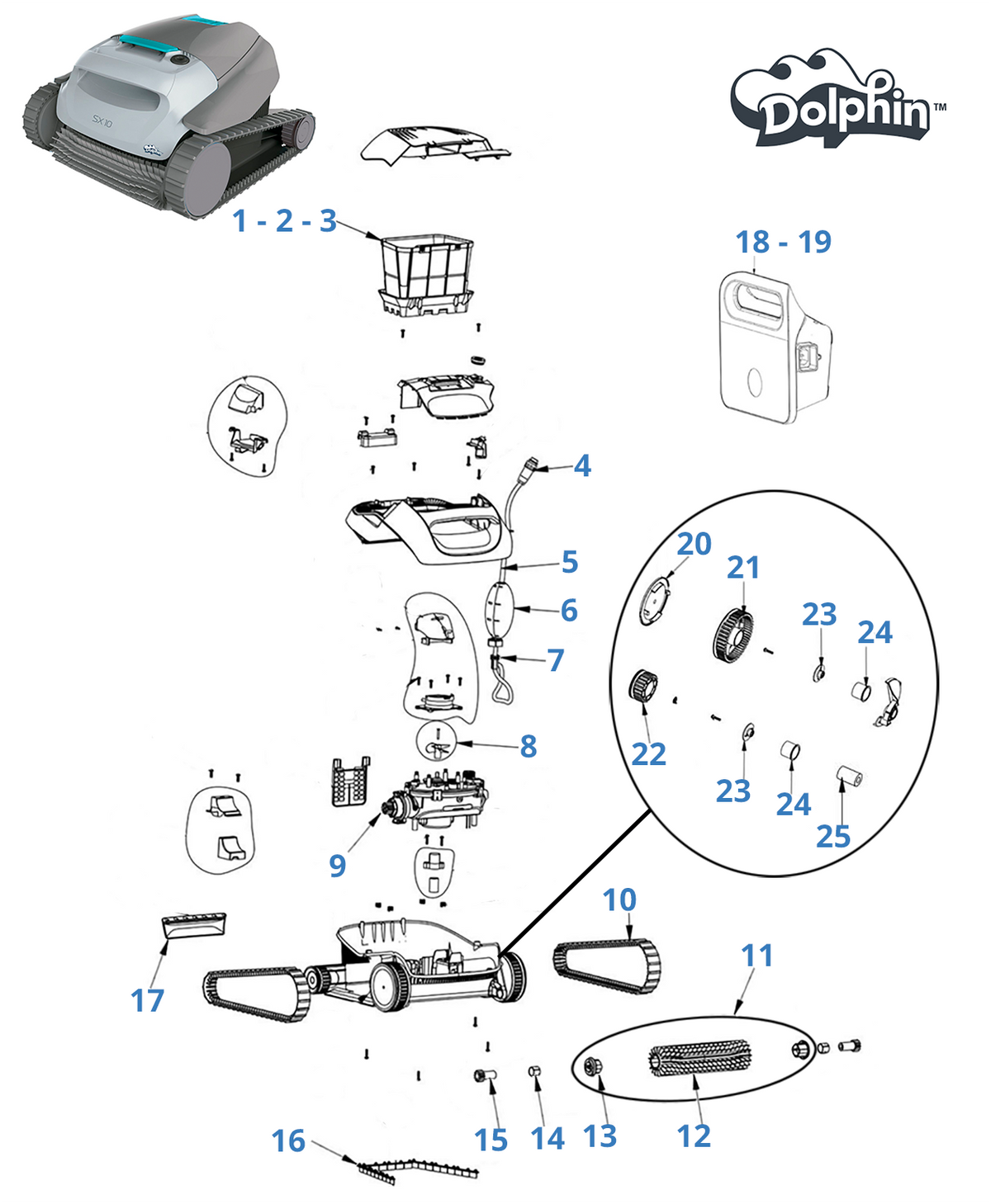 Pièces détachées pour Dolphin SX 10