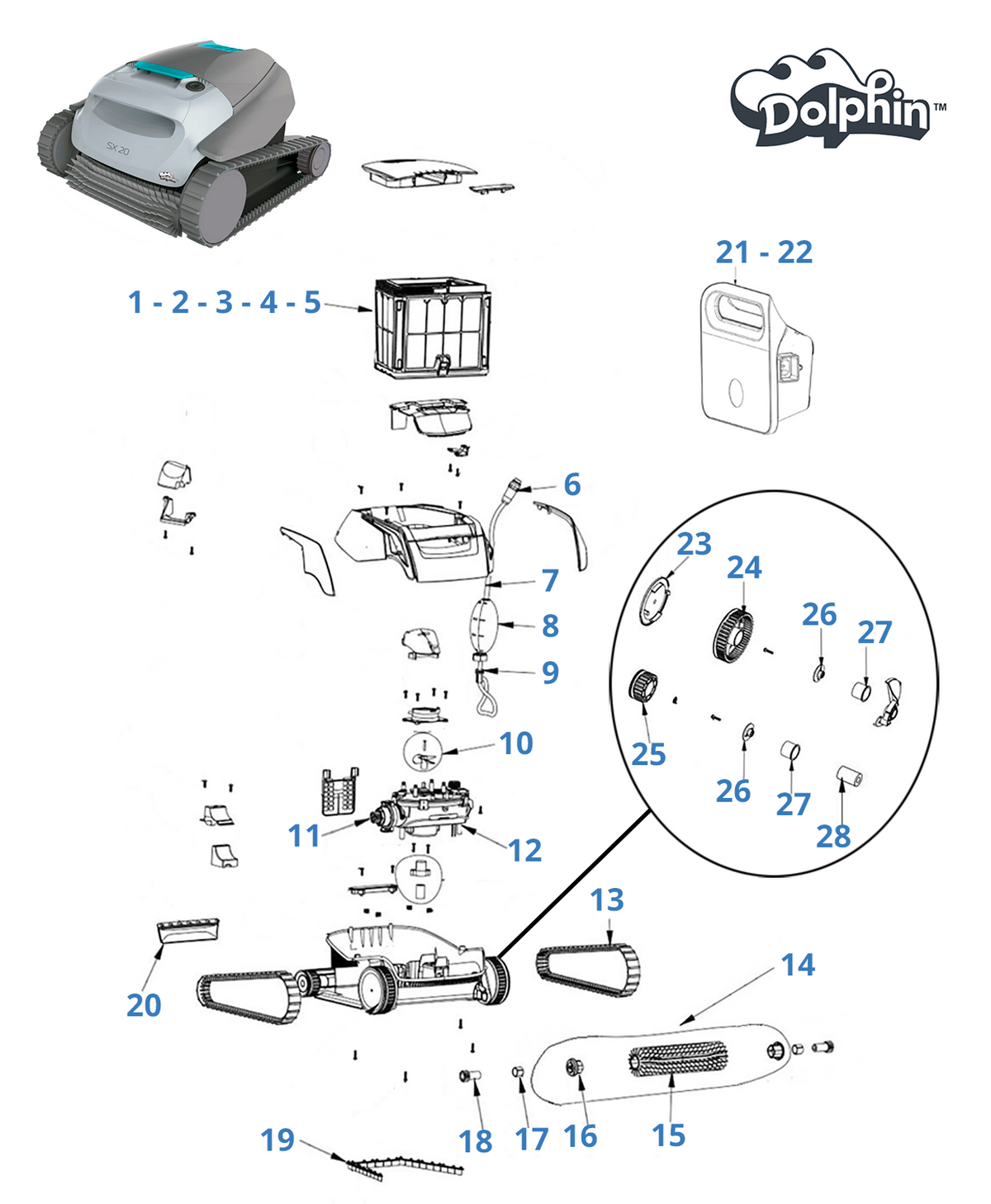 Ricambi per Dolphin SX 20