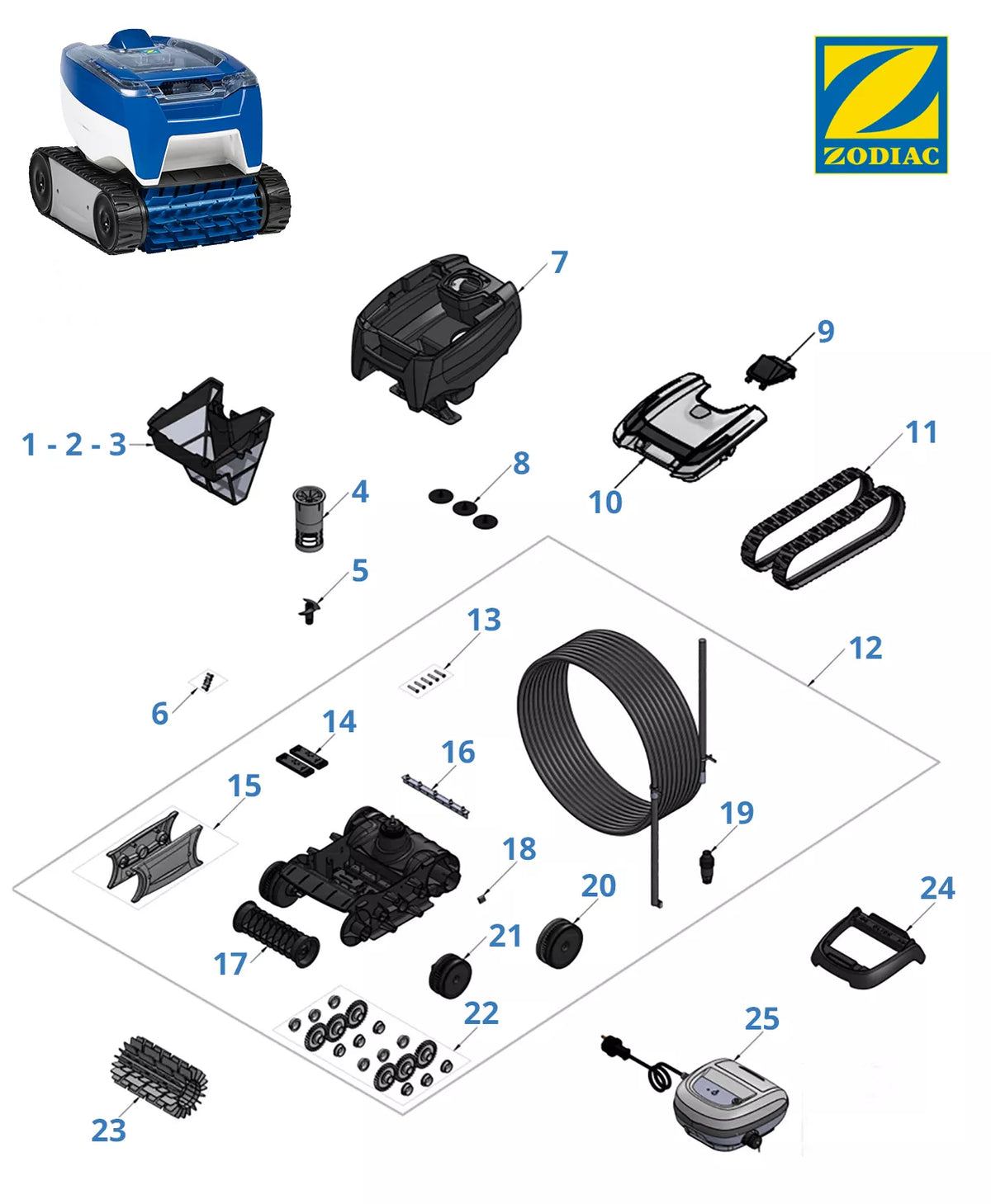 Spare parts Zodiac RT 3250