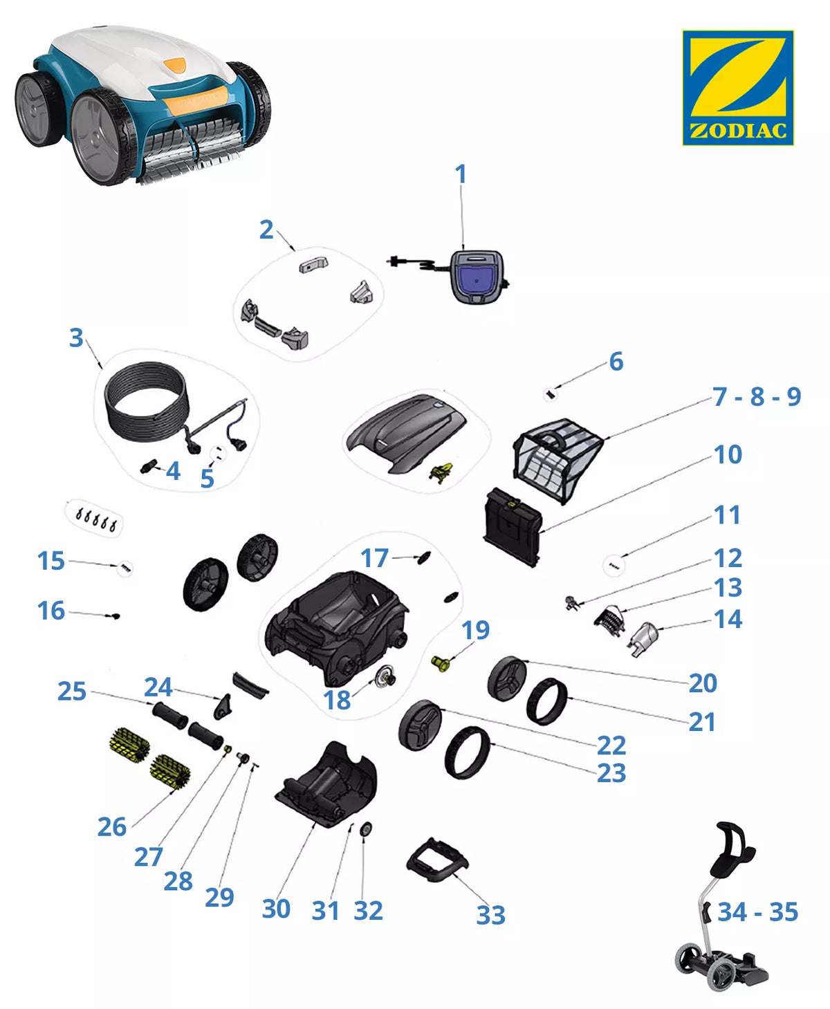Recambios Zodiac RV 4430 Tile