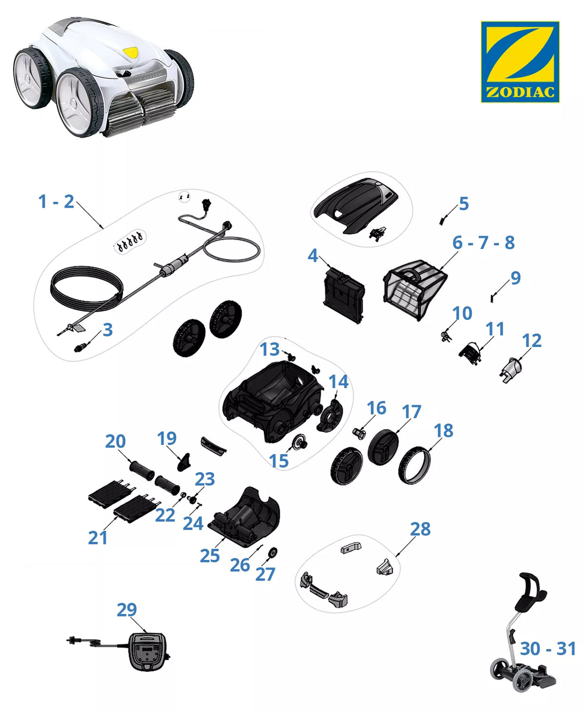 Onderdelen Zodiac RV 5470