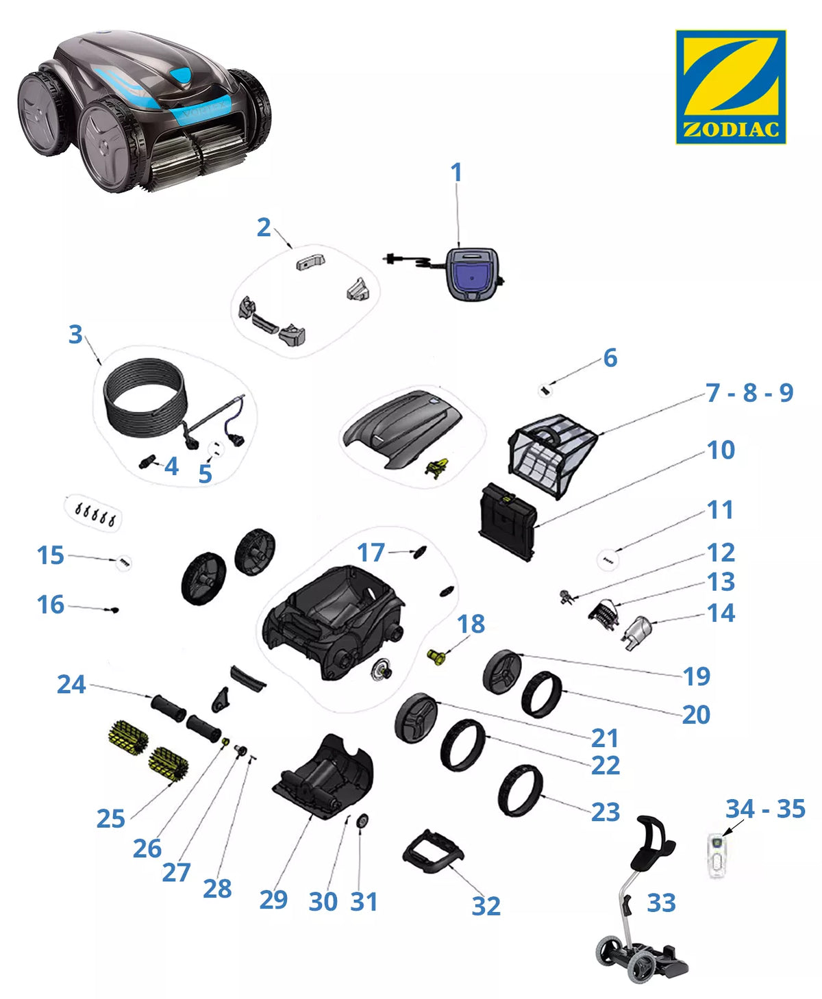 Recambios Zodiac OV 3505
