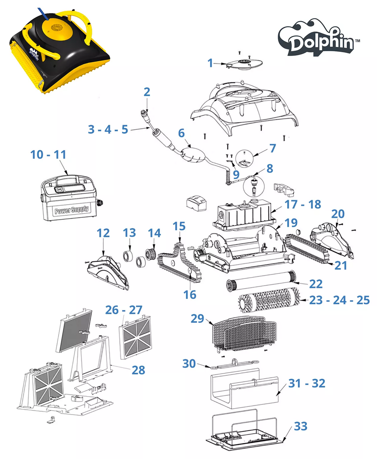 Spare parts for Dolphin Floorcova