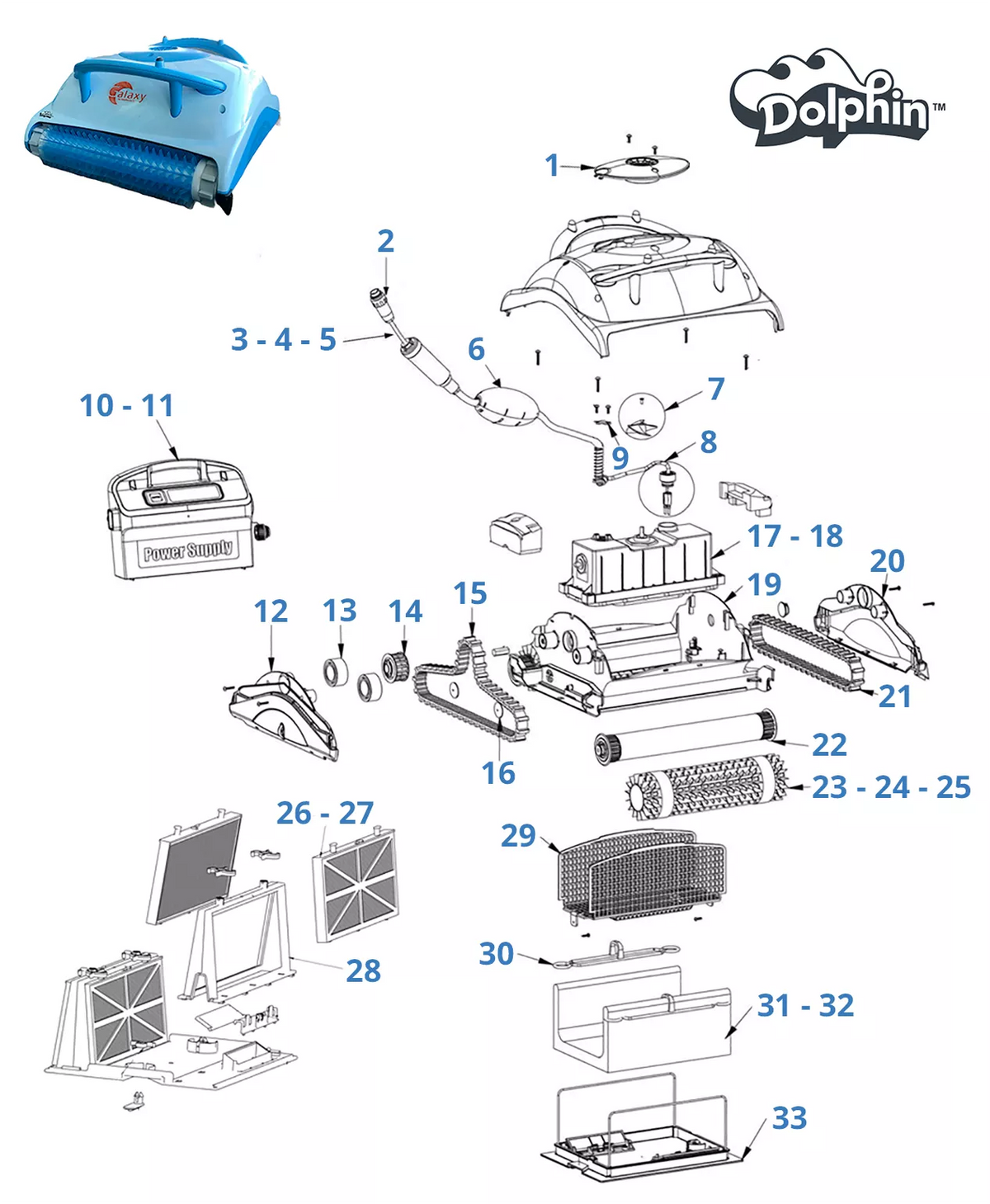 Spare parts for Dolphin Galaxy