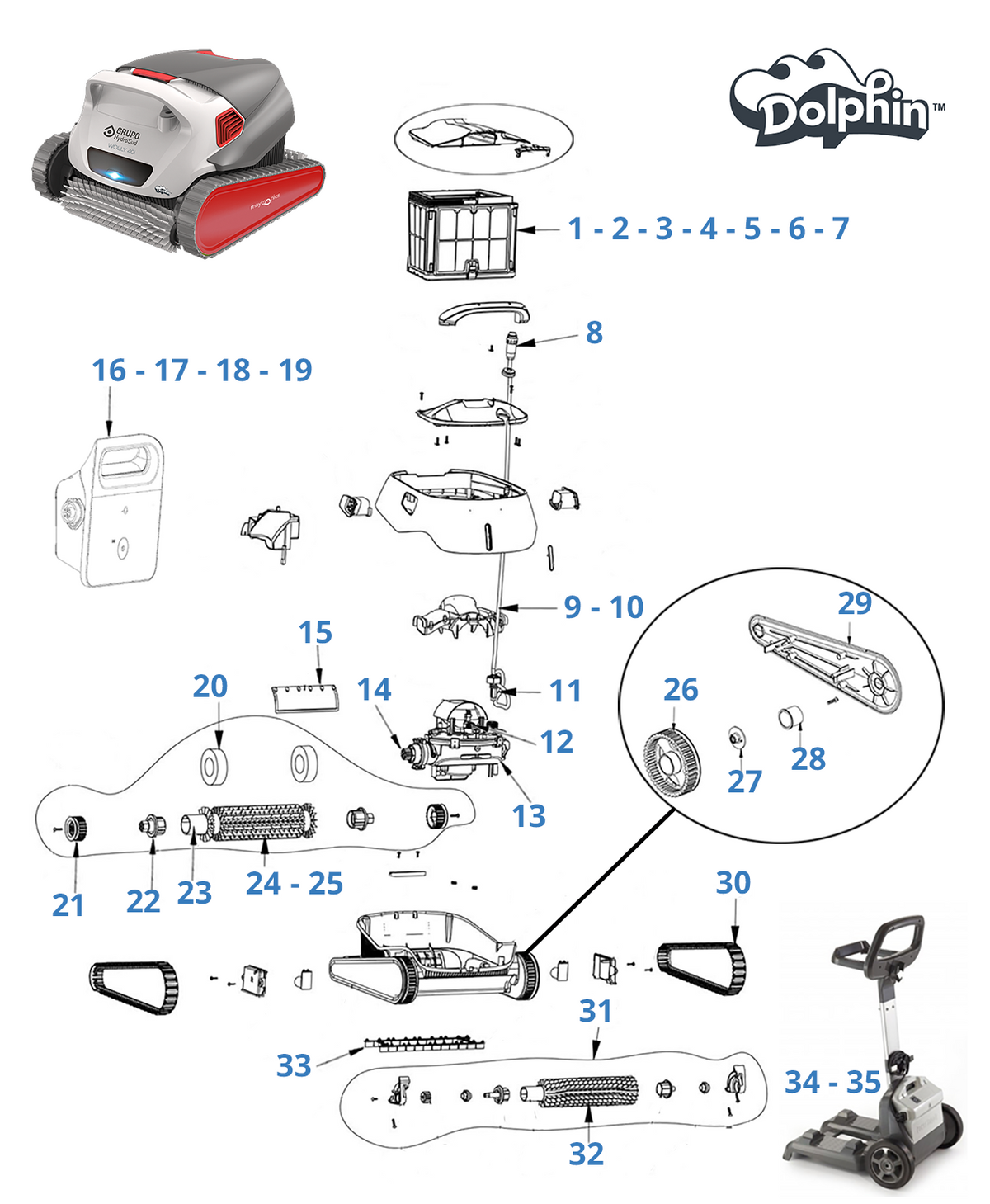 Recambios para Dolphin Wolly 40i