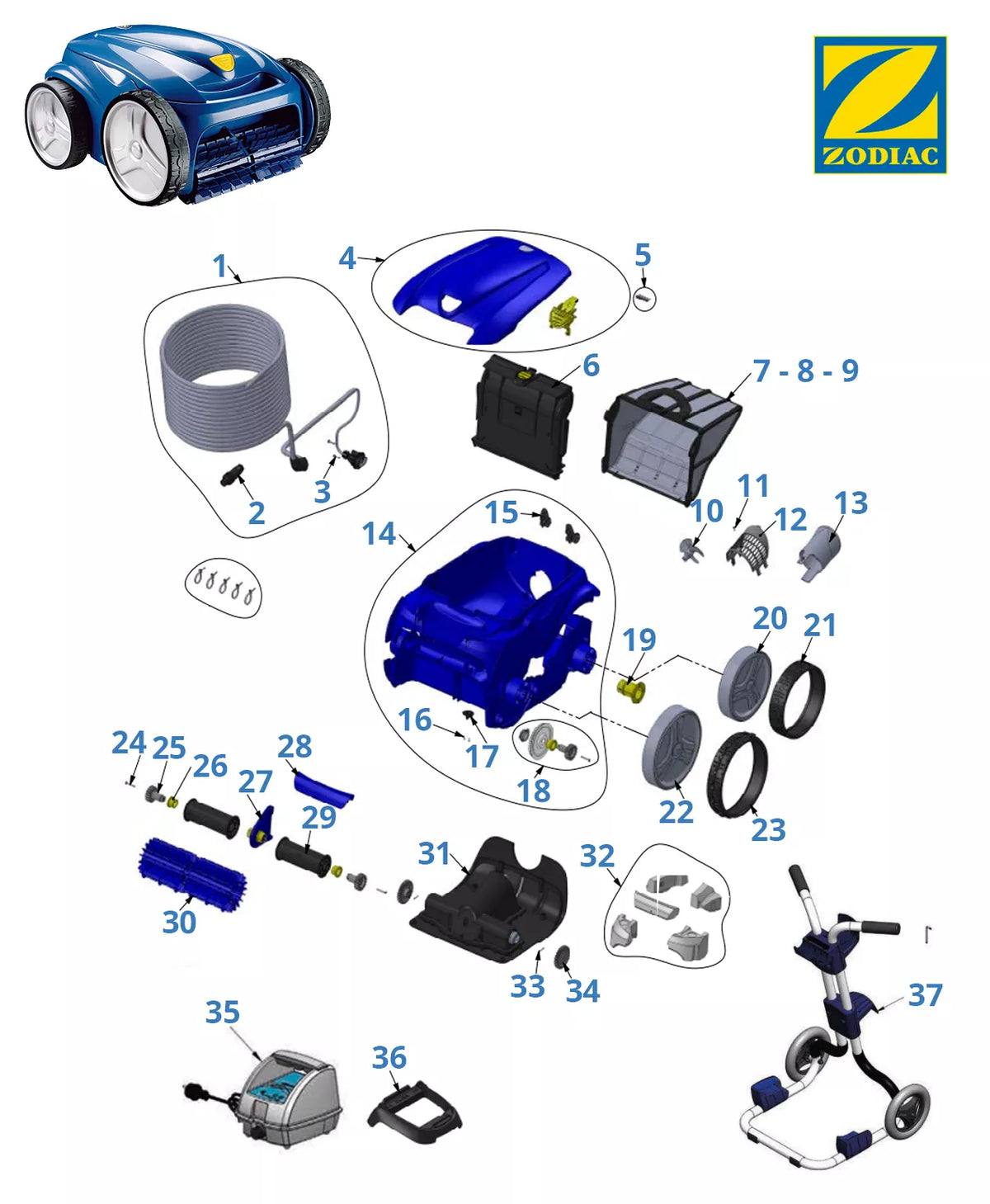 Recambios Zodiac Vortex 3