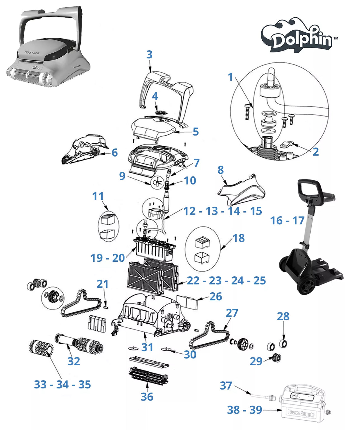 Pièces détachées pour Dolphin 4