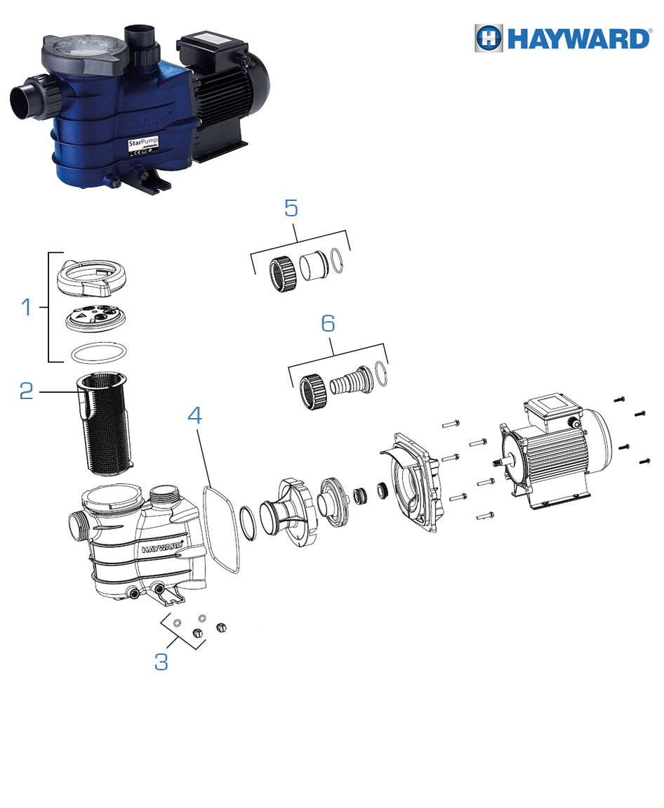 Spare parts pump Hayward Starpump