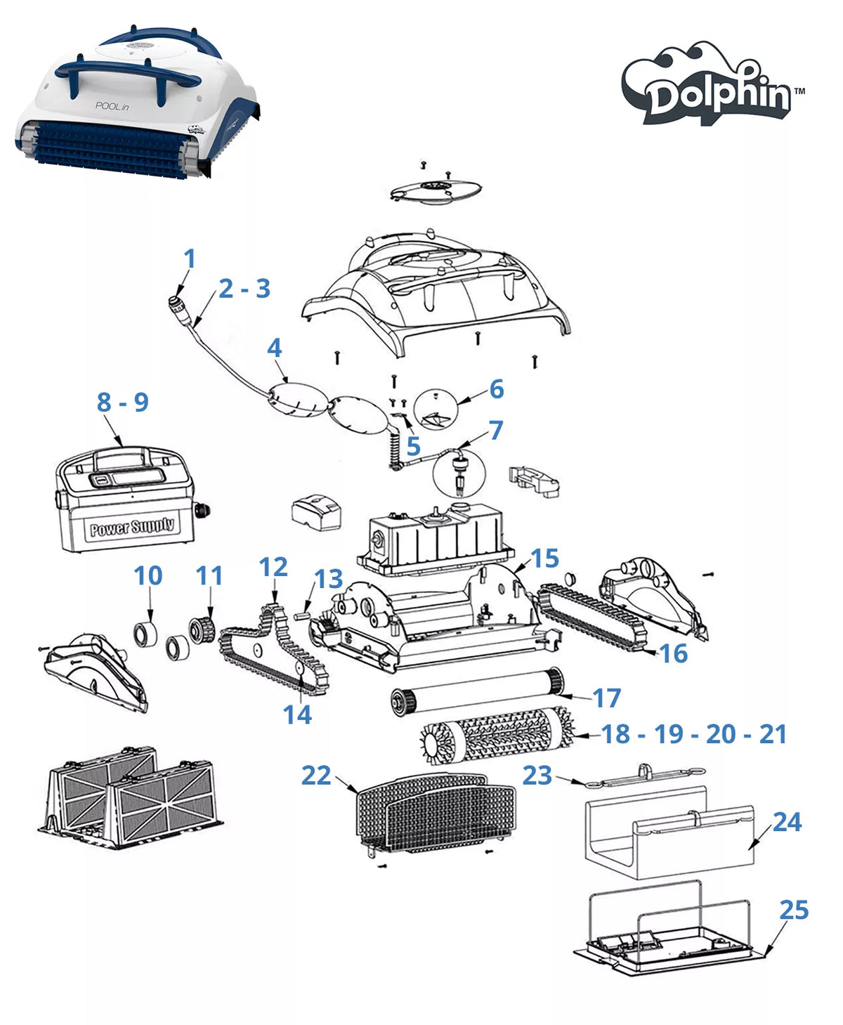Spare parts for Dolphin Pool IN