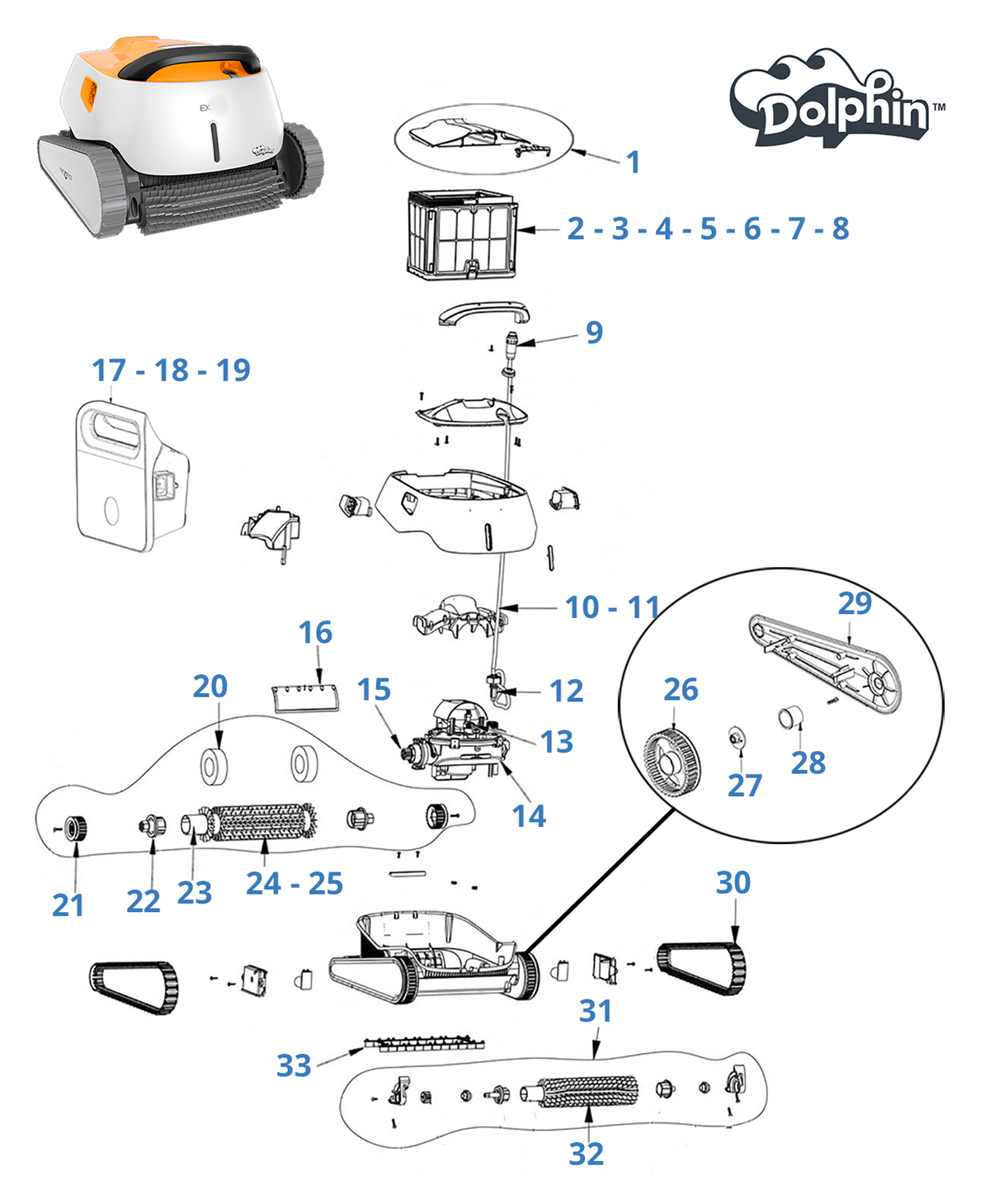Recambios para Dolphin EX 20