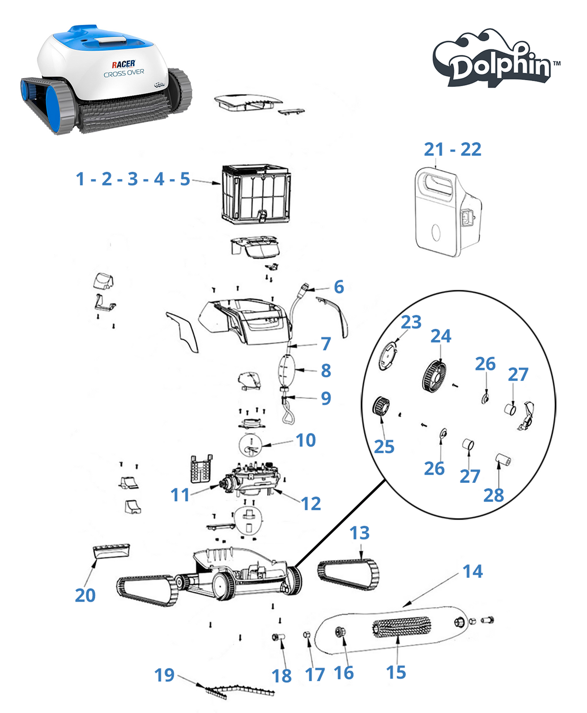 Recambios para Dolphin Racer Cross Over