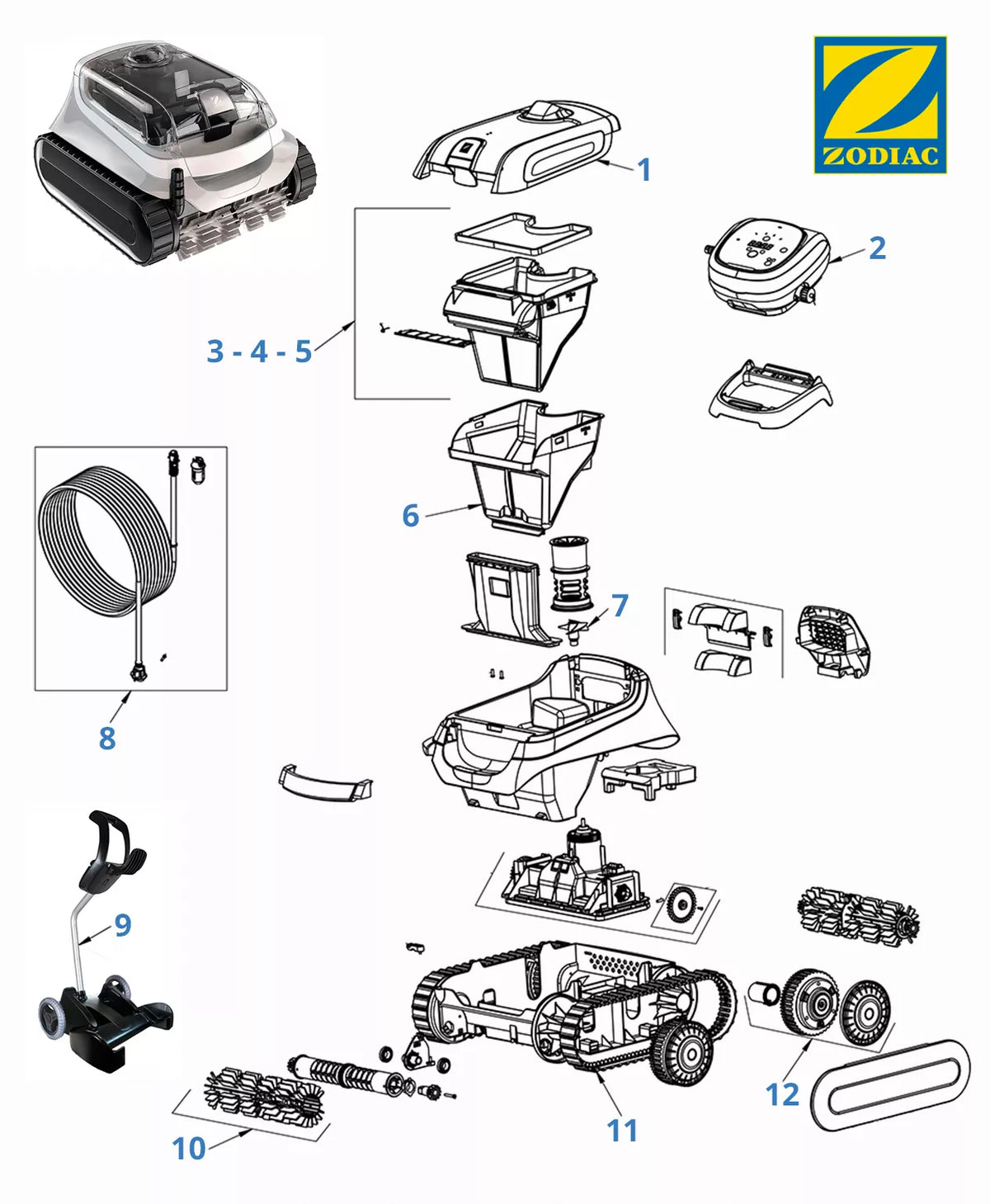 Peças de substituição Zodiac 40 XA iQ