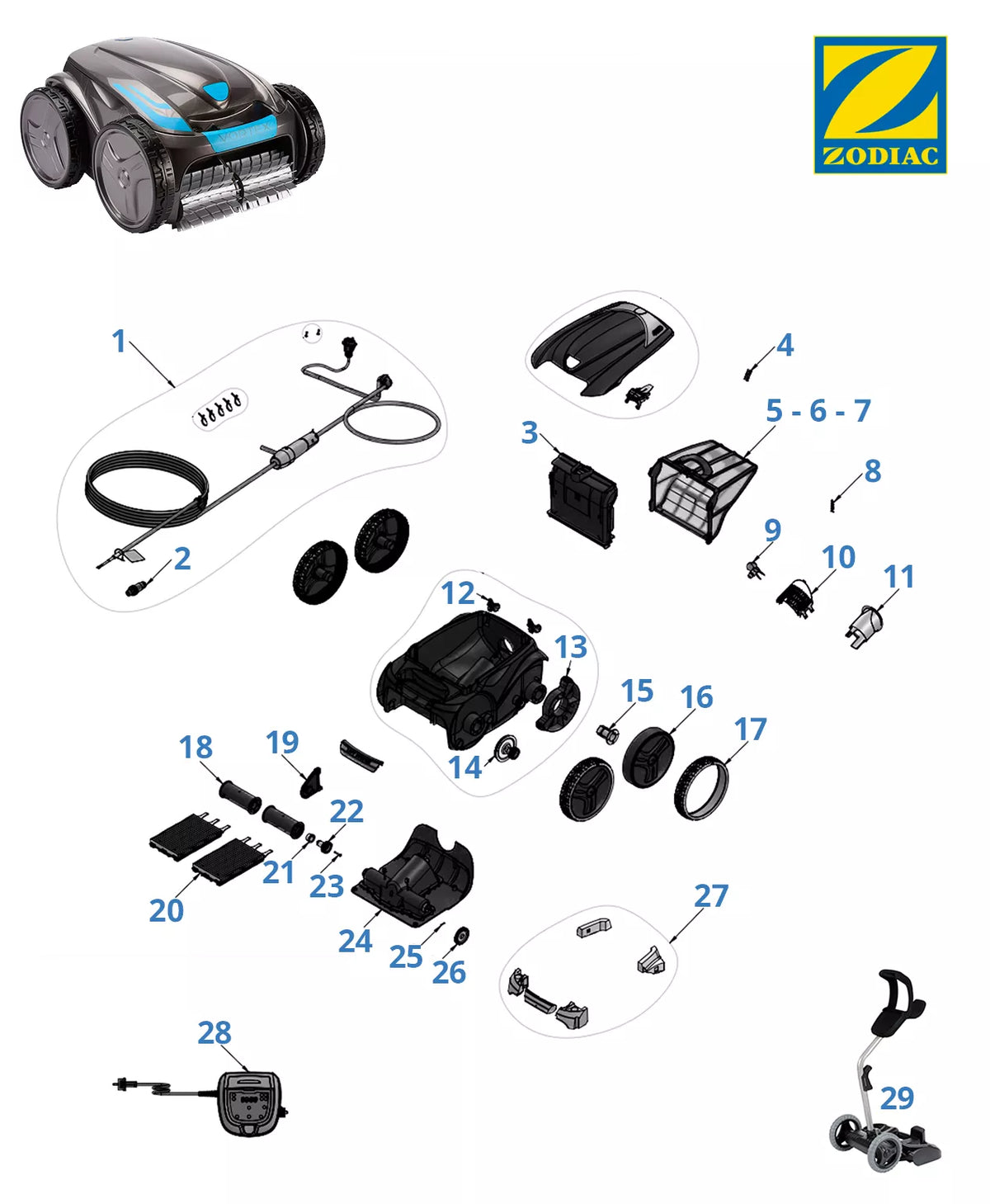 Recambios Zodiac OV 5200 4WD