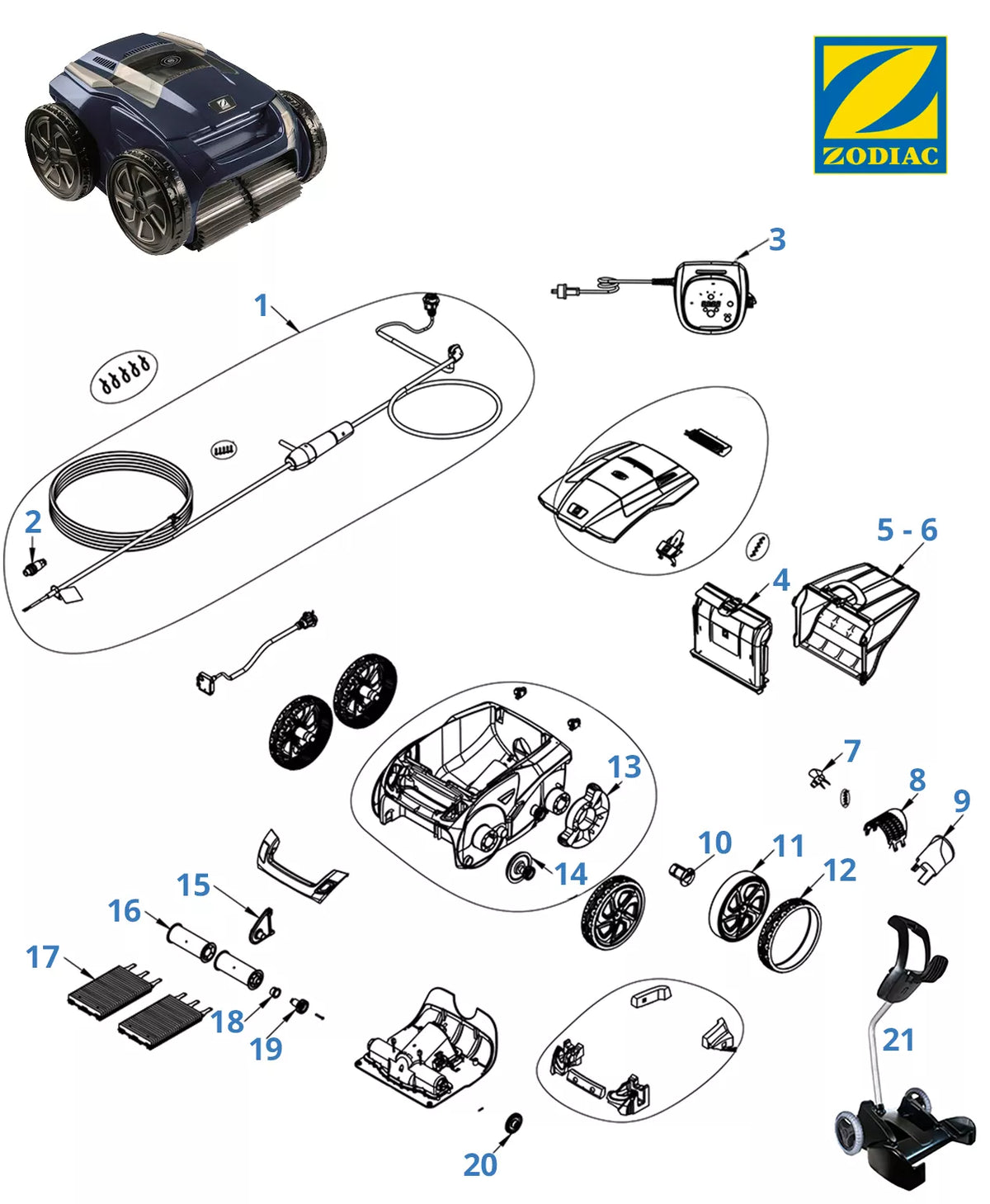 Pièces détachées Zodiac RA 6300 iQ Alpha iQ