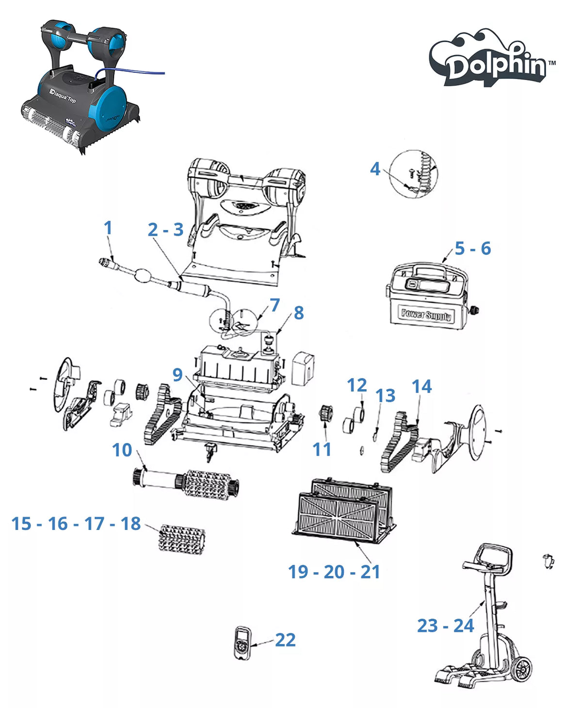 Recambios para Dolphin Diaqua Top